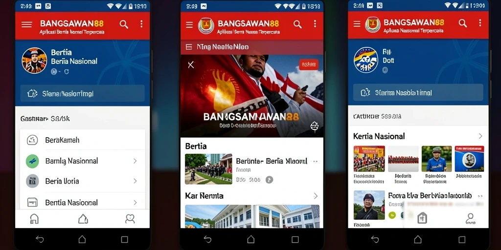 Tampilan antarmuka aplikasi BANGSAWAN88 yang modern dan informatif.
