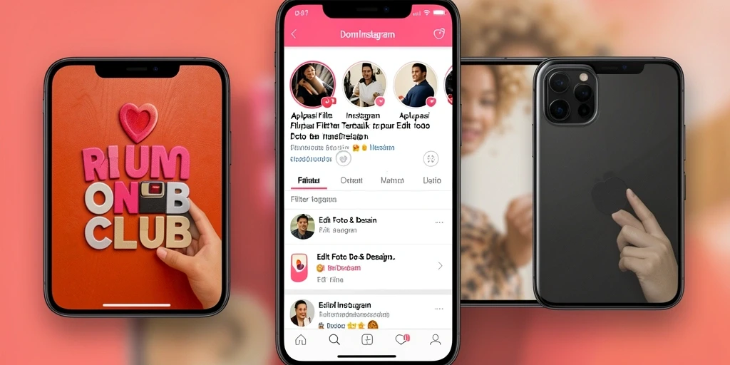 Tampilan antarmuka DOMINOCLUB dengan efek filter Instagram yang menarik.