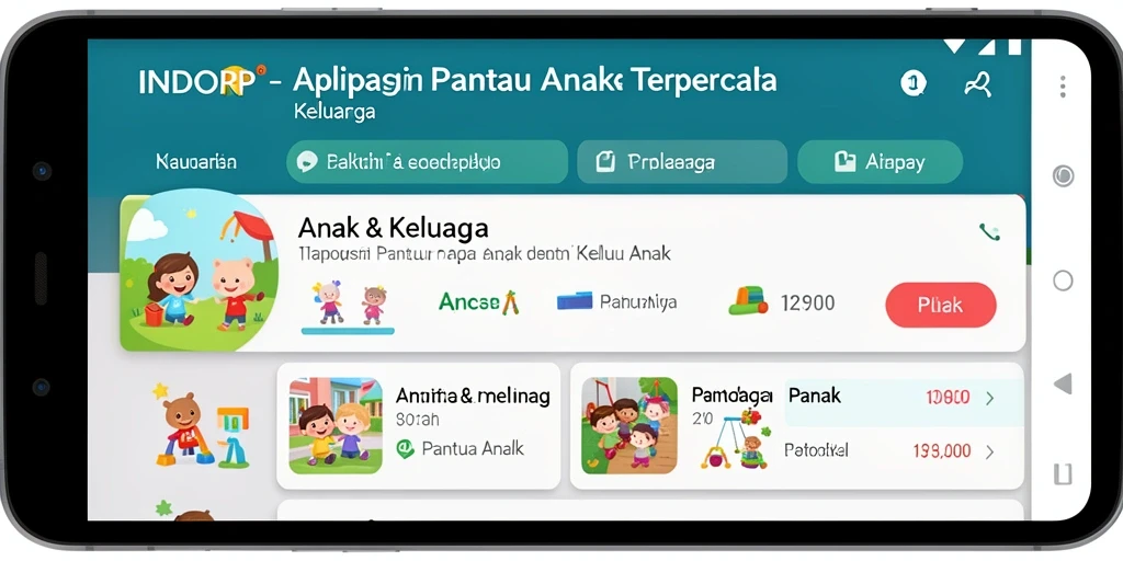 Tampilan antarmuka INDORP yang intuitif untuk memantau anak.