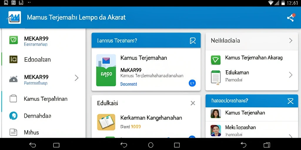 Tampilan antarmuka MEKAR99 dengan fitur terjemahan sederhana dan efektif.