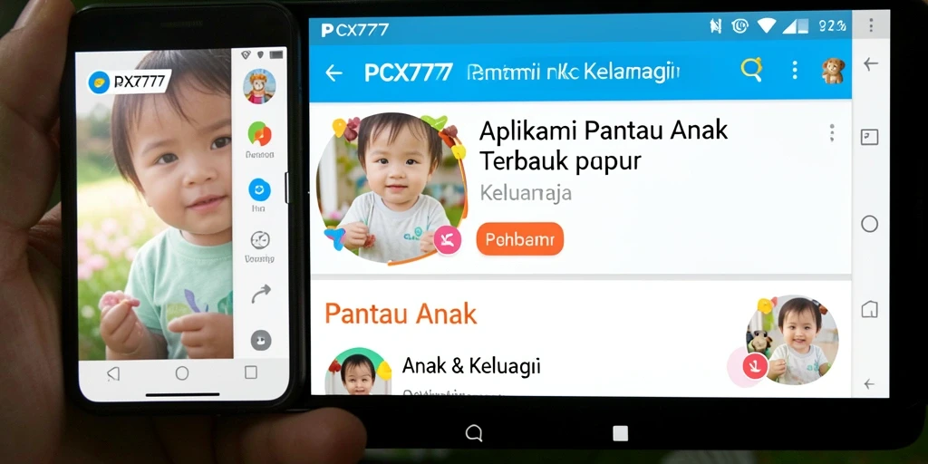 Tampilan antarmuka PCX777 dengan fitur Pantau Anak.