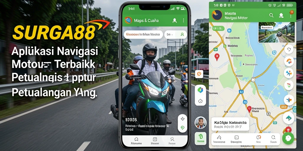 Antarmuka aplikasi SURGA88 dengan fungsi navigasi motor yang intuitif.